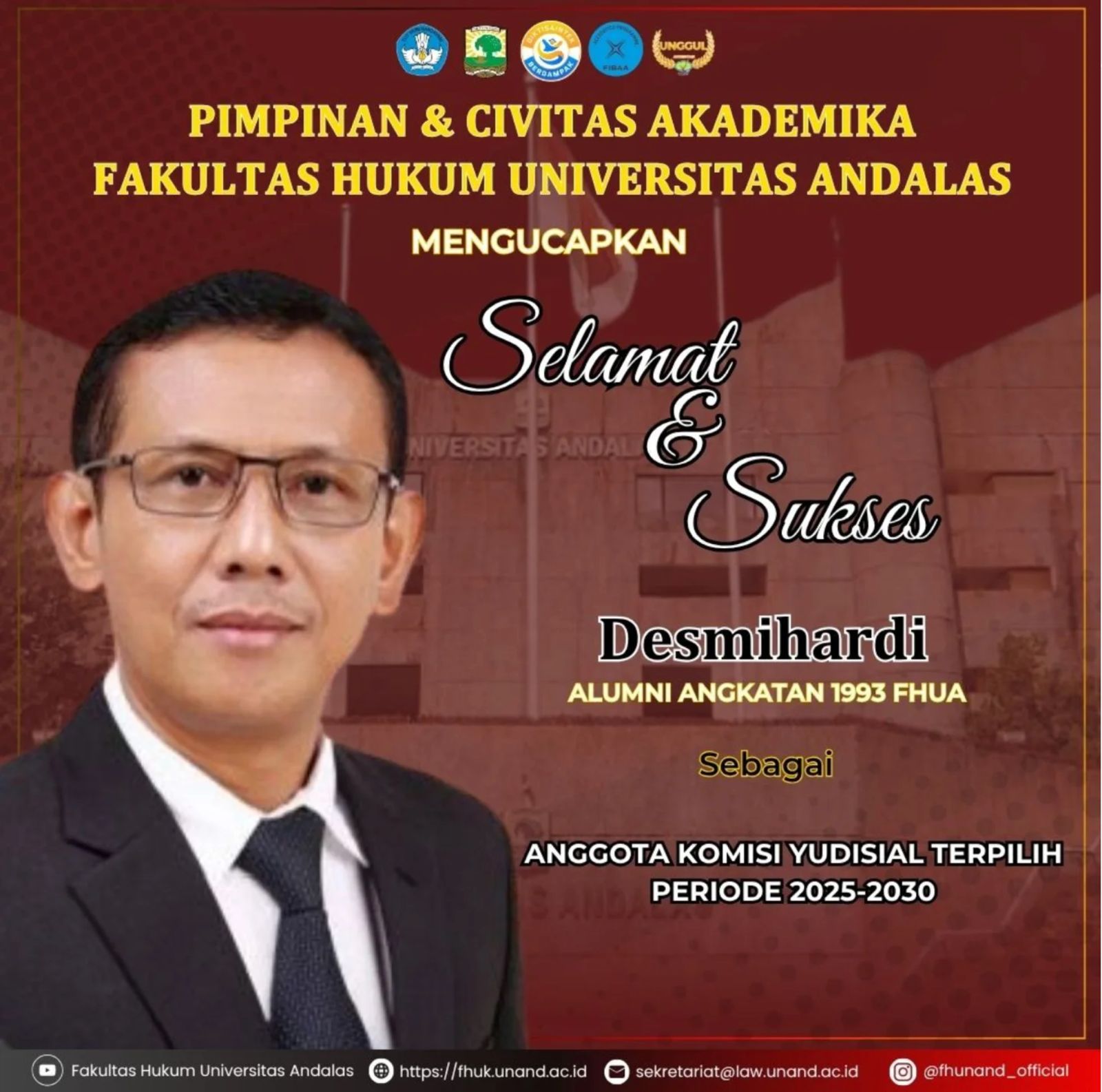 Dari Alumni FH Unand ke Anggota Komisi Yudisial: Desmihardi Siap Bikin Gelombang Baru di Dunia Hukum Indonesia!